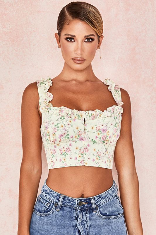 Corsé House Of Cb Floraled Cropped Limón | CPN-852691