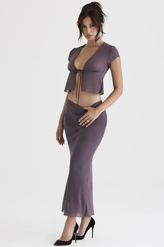 Falda House Of Cb Mauve Bias Cut Maxi Moradas | EQN-865273