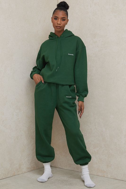 Pantalones House Of Cb Fleece Back Verde | LUO-043827