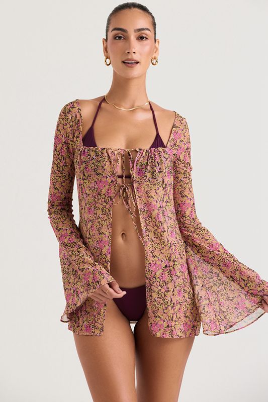 Swimsuit House Of Cb Floral Cover Up Verde Oliva | JRO-680241