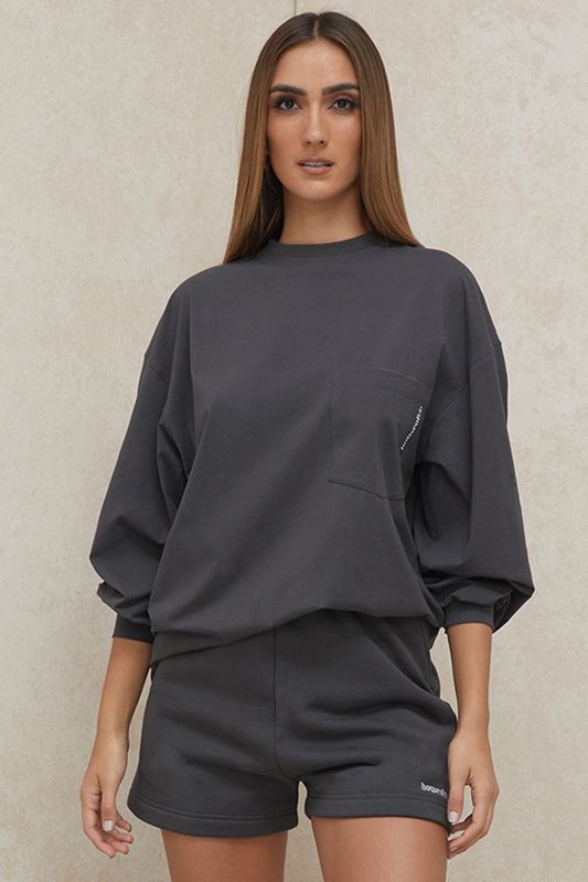 Tops House Of Cb Long Sleeve Gris | BRQ-576984