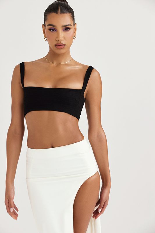 Tops House Of Cb Plisado Bandeau Negras | VPR-496218