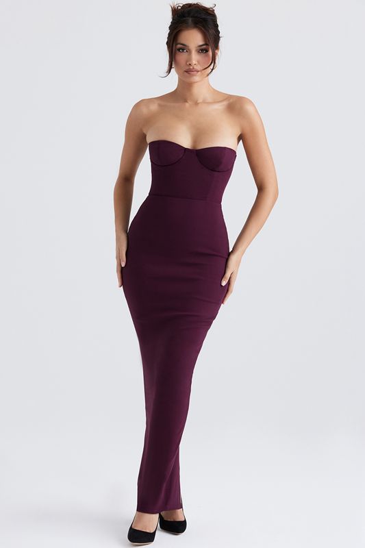 Vestido House Of Cb Strapless Maxi Moradas | UFT-342650