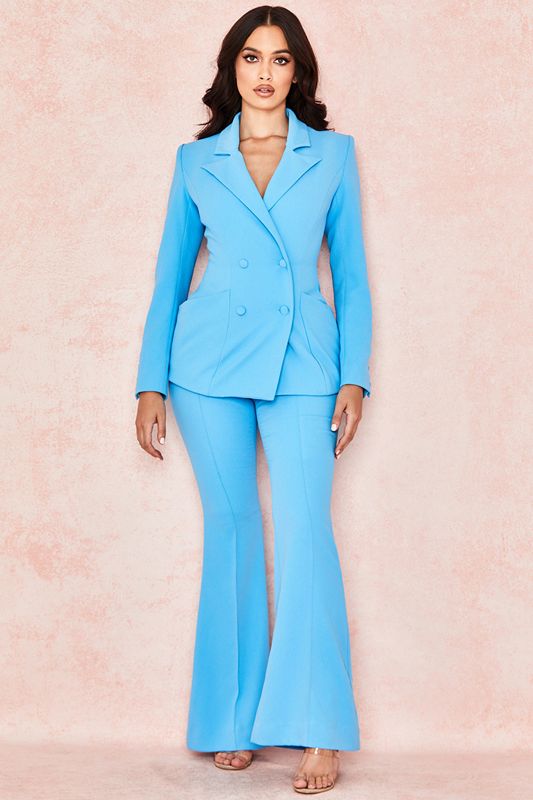 Blazer House Of Cb Double Breasted Tailored Azules | PMO-574390