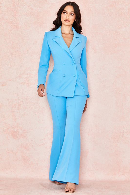 Blazer House Of Cb Double Breasted Tailored Azules | PMO-574390