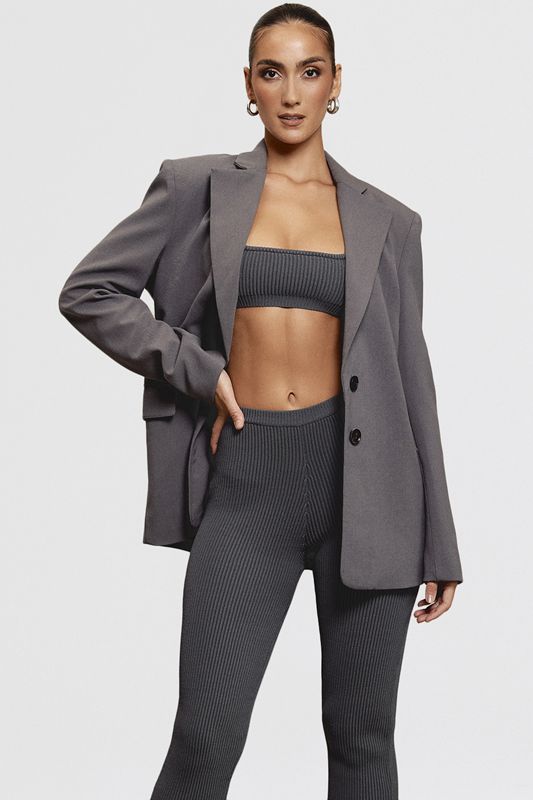 Blazer House Of Cb Grey Oversized Gris Oscuro | NYV-094275