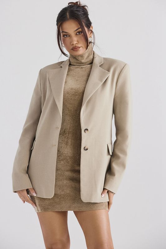 Blazer House Of Cb Oversized Beige | IVR-164295