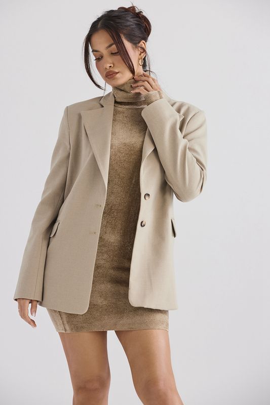 Blazer House Of Cb Oversized Beige | IVR-164295