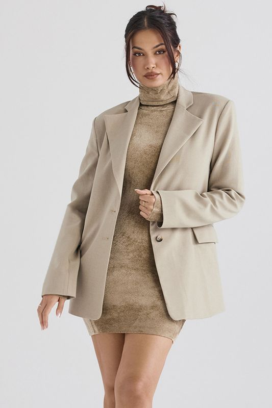 Blazer House Of Cb Oversized Beige | IVR-164295