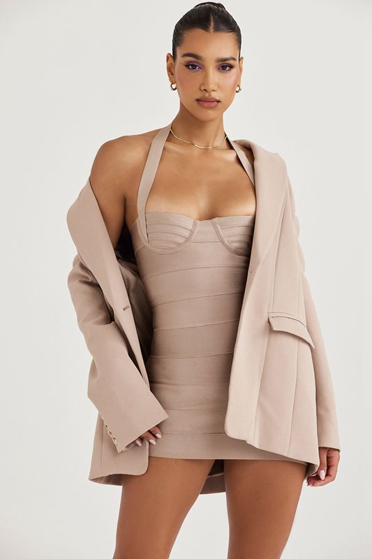 Blazer House Of Cb Oversized Beige | XDM-265849