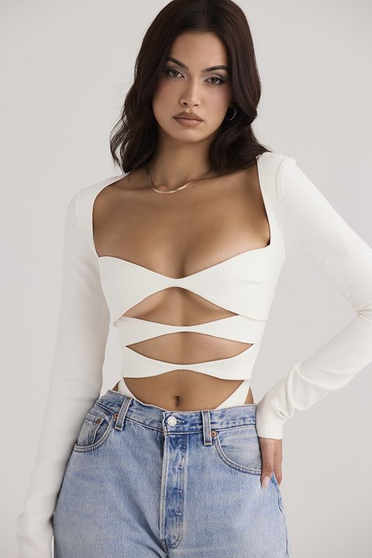 Bodysuit House Of Cb Cutout Blancas | WVD-517893