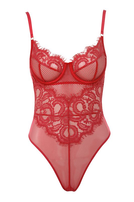 Bodysuit House Of Cb Encaje Rojas | RIS-374860