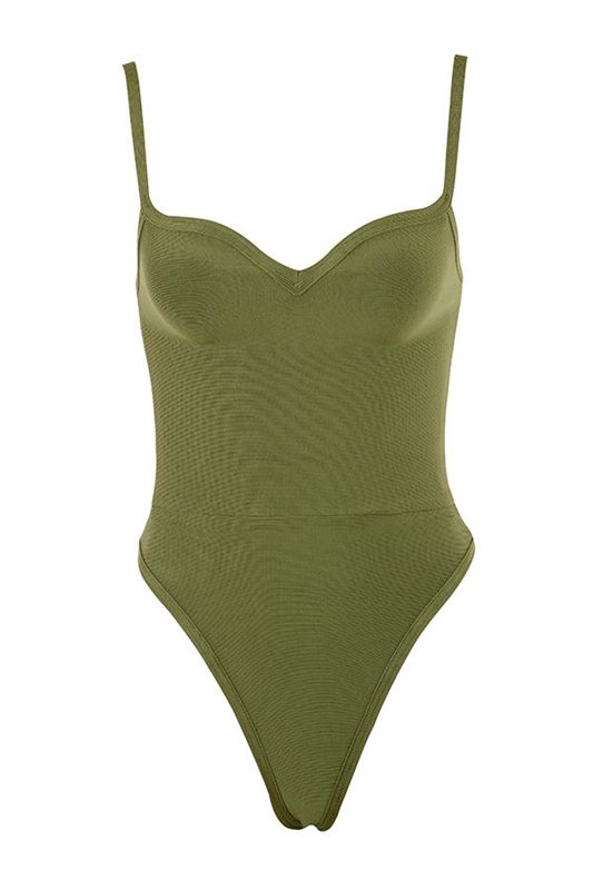 Bodysuit House Of Cb Sweetheart Neckline Verde Oliva | LHA-708196