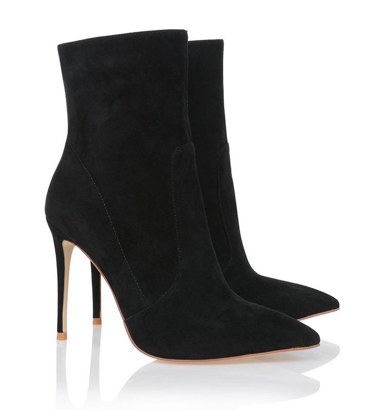 Botas House Of Cb Gamuza Stiletto Ankle Negras | MWT-908537