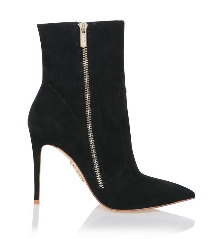 Botas House Of Cb Gamuza Stiletto Ankle Negras | MWT-908537