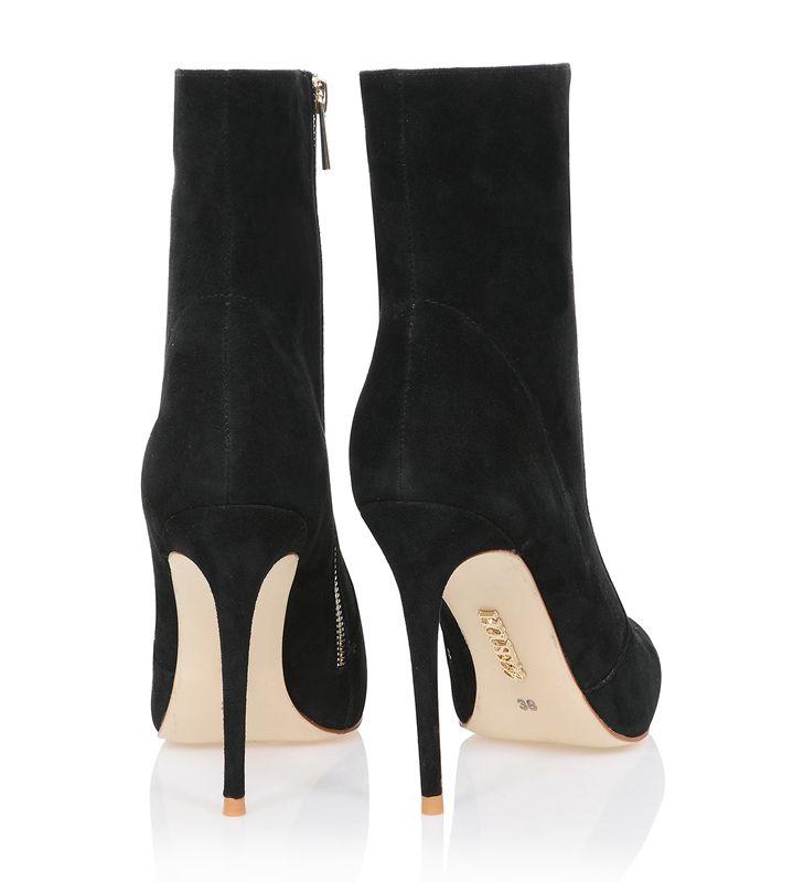 Botas House Of Cb Gamuza Stiletto Ankle Negras | MWT-908537