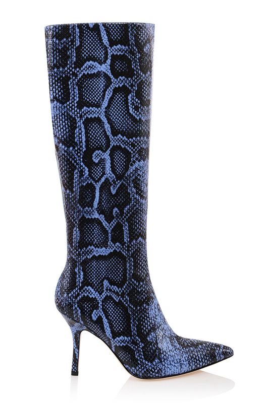 Botas House Of Cb Print Cuero Knee High Azules | YOA-201645