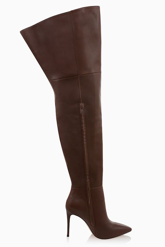 Botas House Of Cb Real Cuero Thigh Chocolate | QHG-309572