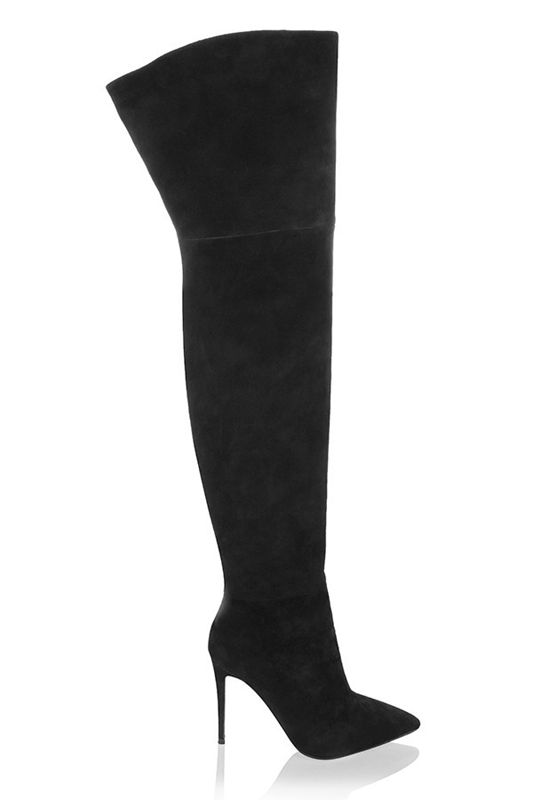 Botas House Of Cb Real Gamuza Thigh Negras | YUQ-149370