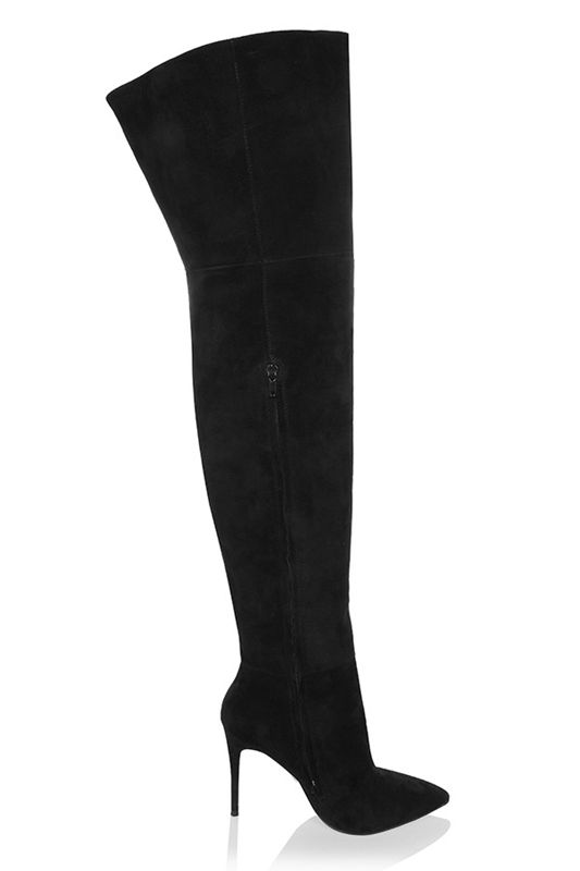 Botas House Of Cb Real Gamuza Thigh Negras | YUQ-149370