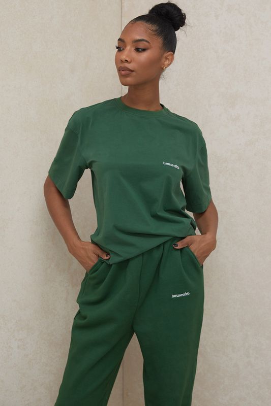 Camiseta House Of Cb Oversized Algodon Jersey Verde | HIY-954378