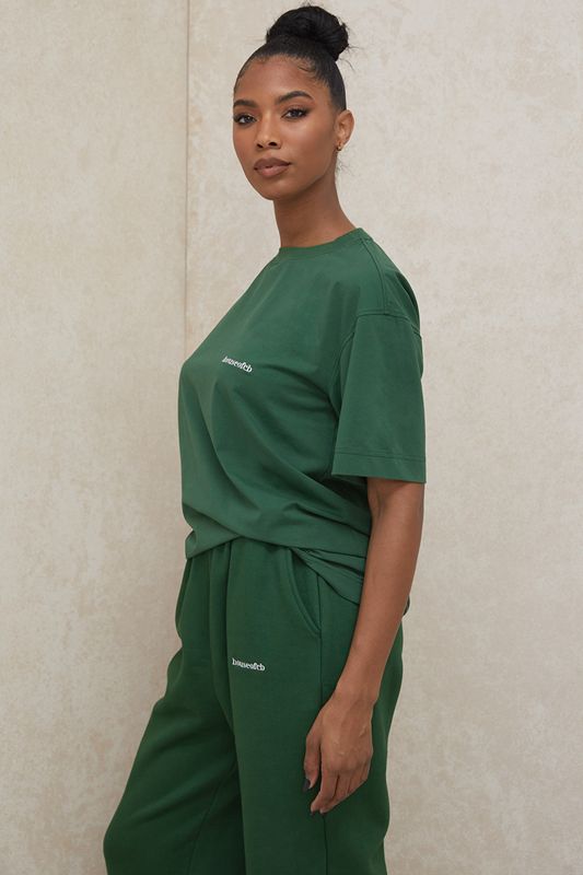 Camiseta House Of Cb Oversized Algodon Jersey Verde | HIY-954378