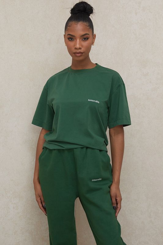 Camiseta House Of Cb Oversized Algodon Jersey Verde | HIY-954378