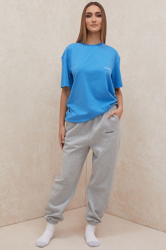 Camiseta House Of Cb Oversized Algodon Jersey Azules | OFJ-150297