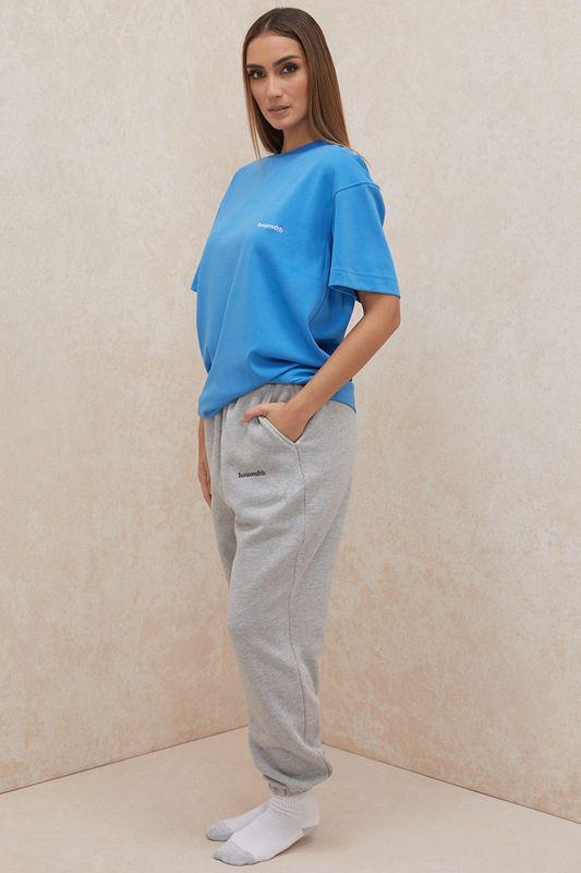 Camiseta House Of Cb Oversized Algodon Jersey Azules | OFJ-150297