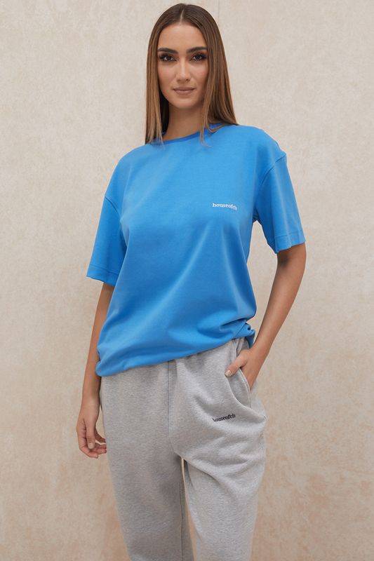 Camiseta House Of Cb Oversized Algodon Jersey Azules | OFJ-150297