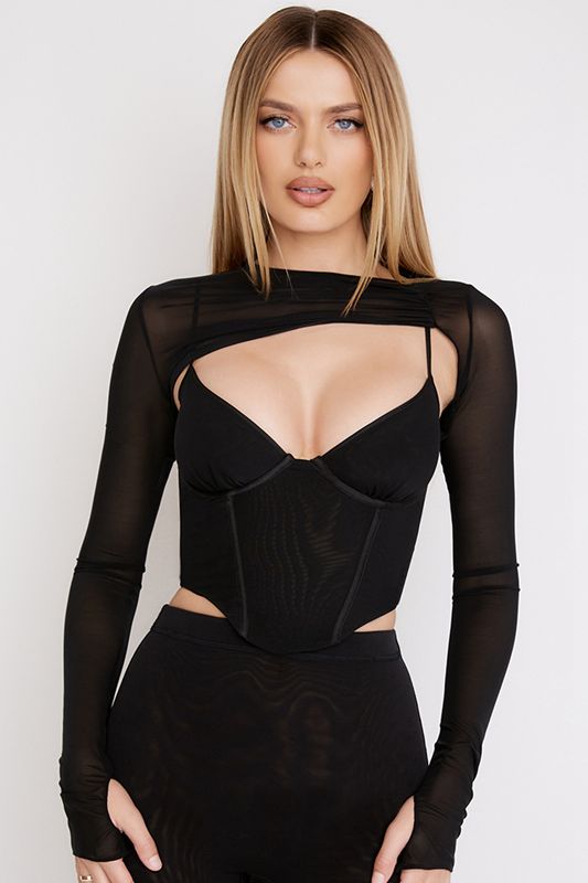 Corsé House Of Cb Asymmetric Cutout Negras | ALP-857230