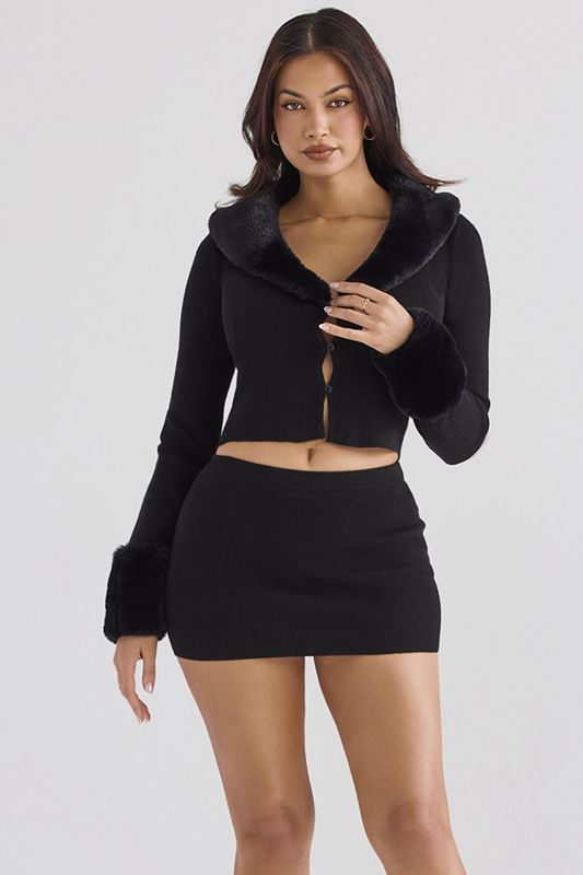 Falda House Of Cb Cashmere Mini Negras | SZX-659427