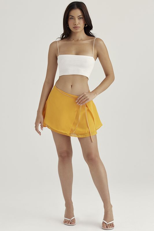 Falda House Of Cb Floaty Layered Mini Naranjas | IWS-867231