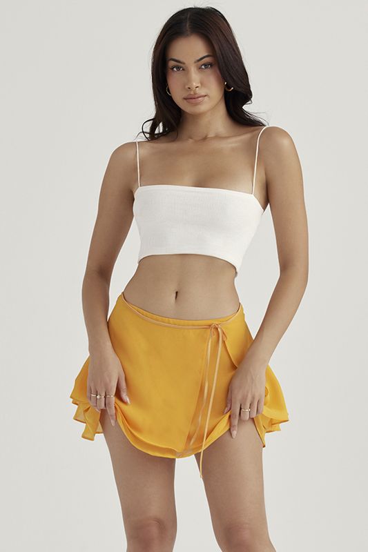 Falda House Of Cb Floaty Layered Mini Naranjas | IWS-867231