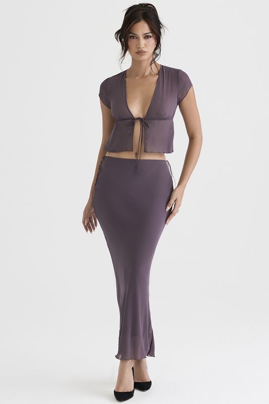 Falda House Of Cb Mauve Bias Cut Maxi Moradas | EQN-865273