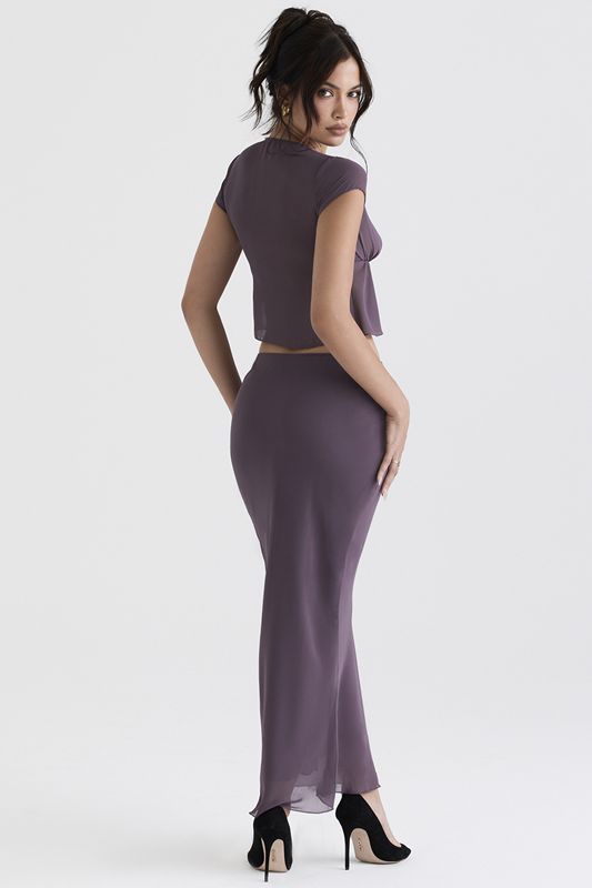 Falda House Of Cb Mauve Bias Cut Maxi Moradas | EQN-865273