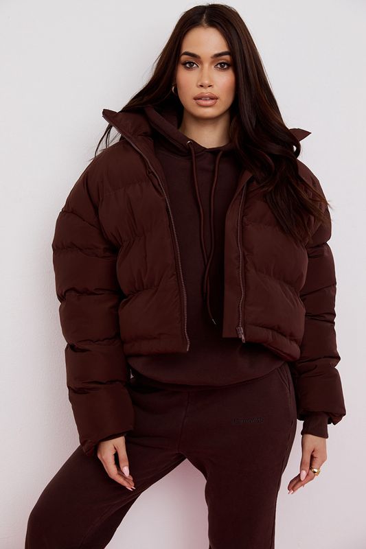 Jacket House Of Cb Oversized C Shape Puffer Chocolate | YLS-950371