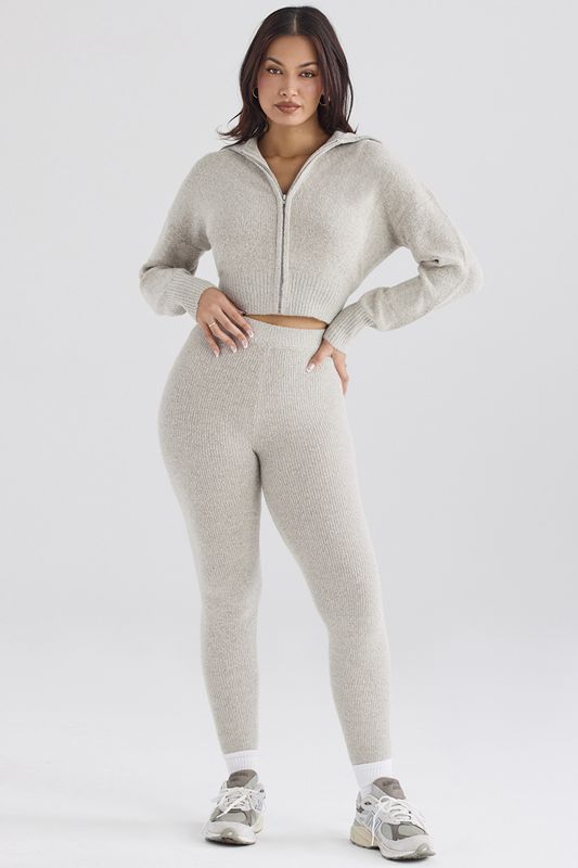 Leggins House Of Cb Acanalado Knit Gris | LMG-413786