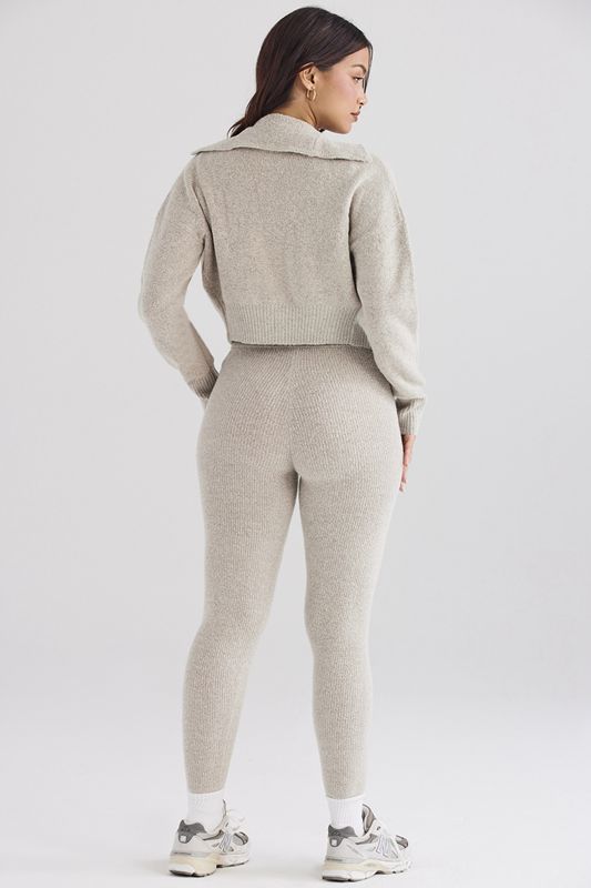 Leggins House Of Cb Acanalado Knit Gris | LMG-413786