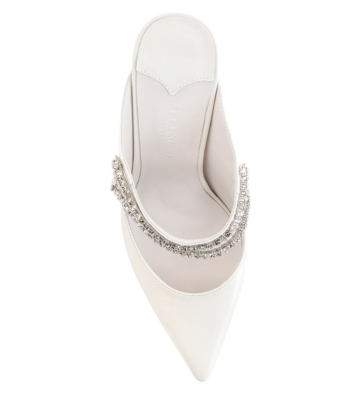 Mulas House Of Cb Charol Crystal Embellished Blancas | NDQ-964085