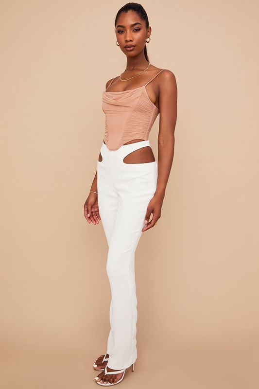 Pantalones House Of Cb Crepe Cutouts Blancas | ESN-347092