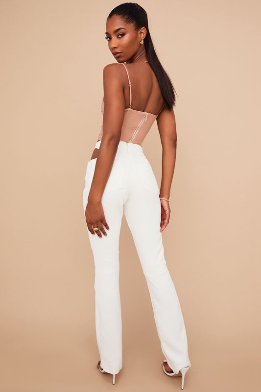 Pantalones House Of Cb Crepe Cutouts Blancas | ESN-347092