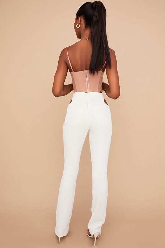 Pantalones House Of Cb Crepe Cutouts Blancas | ESN-347092