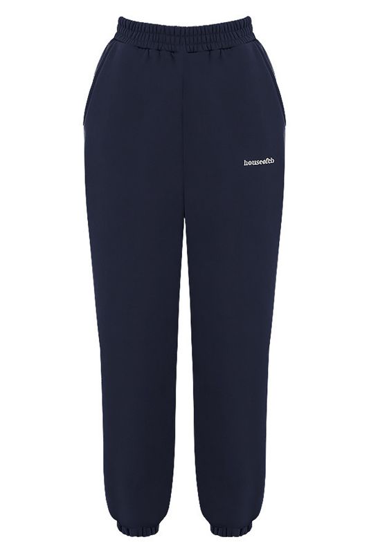 Pantalones House Of Cb Fleece Back Azul Marino | TZA-297045