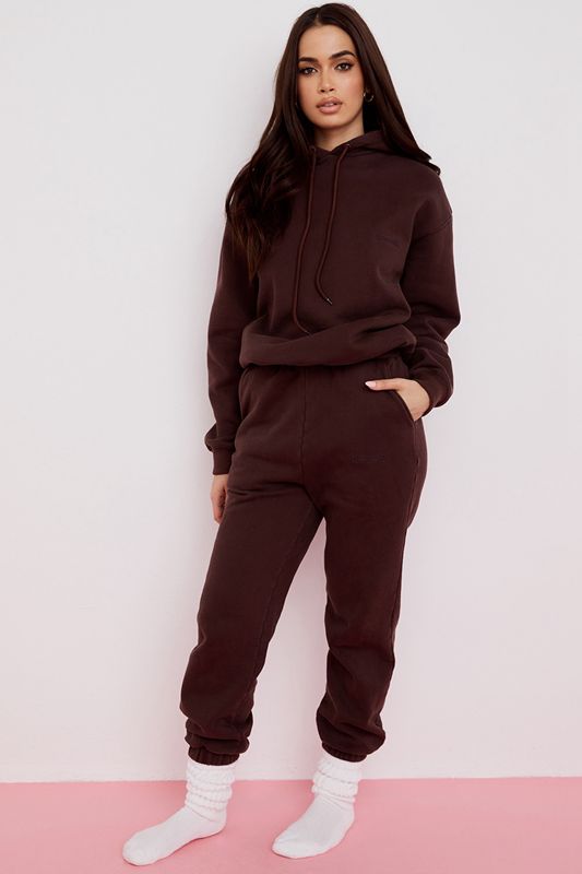 Pantalones House Of Cb Fleece Back Jogging Chocolate | ETX-297081