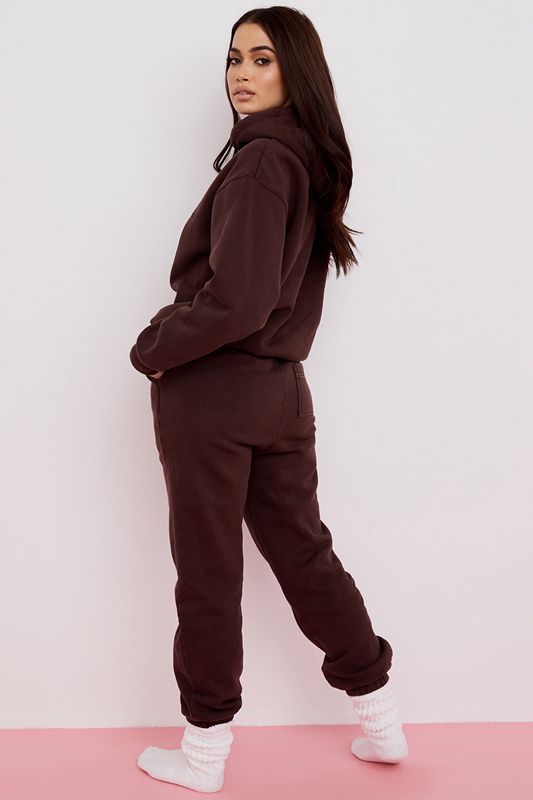 Pantalones House Of Cb Fleece Back Jogging Chocolate | ETX-297081