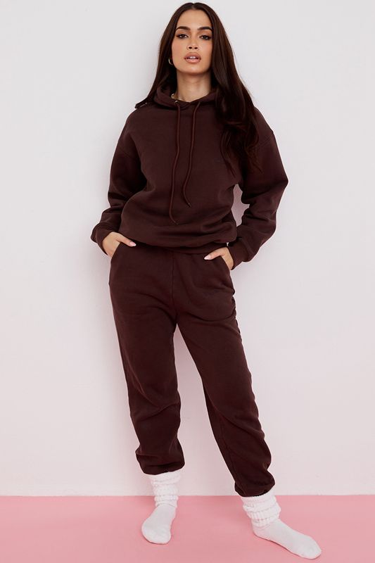 Pantalones House Of Cb Fleece Back Jogging Chocolate | ETX-297081