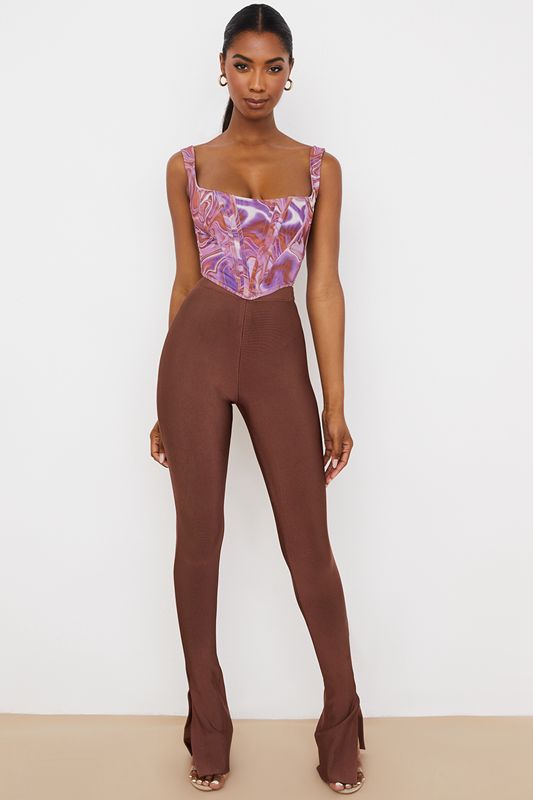 Pantalones House Of Cb High Waisteds Chocolate | NIH-572384