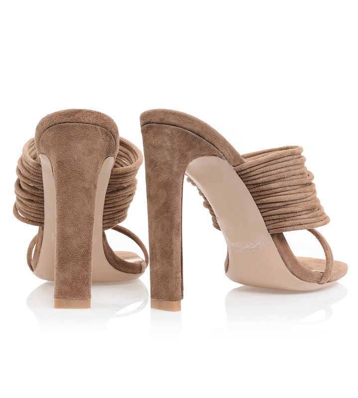 Sandalias House Of Cb Square Puntera Strappys Beige | GVO-490753