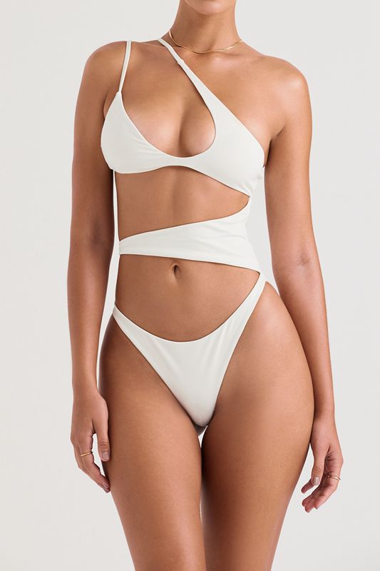 Swimsuit House Of Cb Asymmetric Cutout Blancas | MXZ-526041